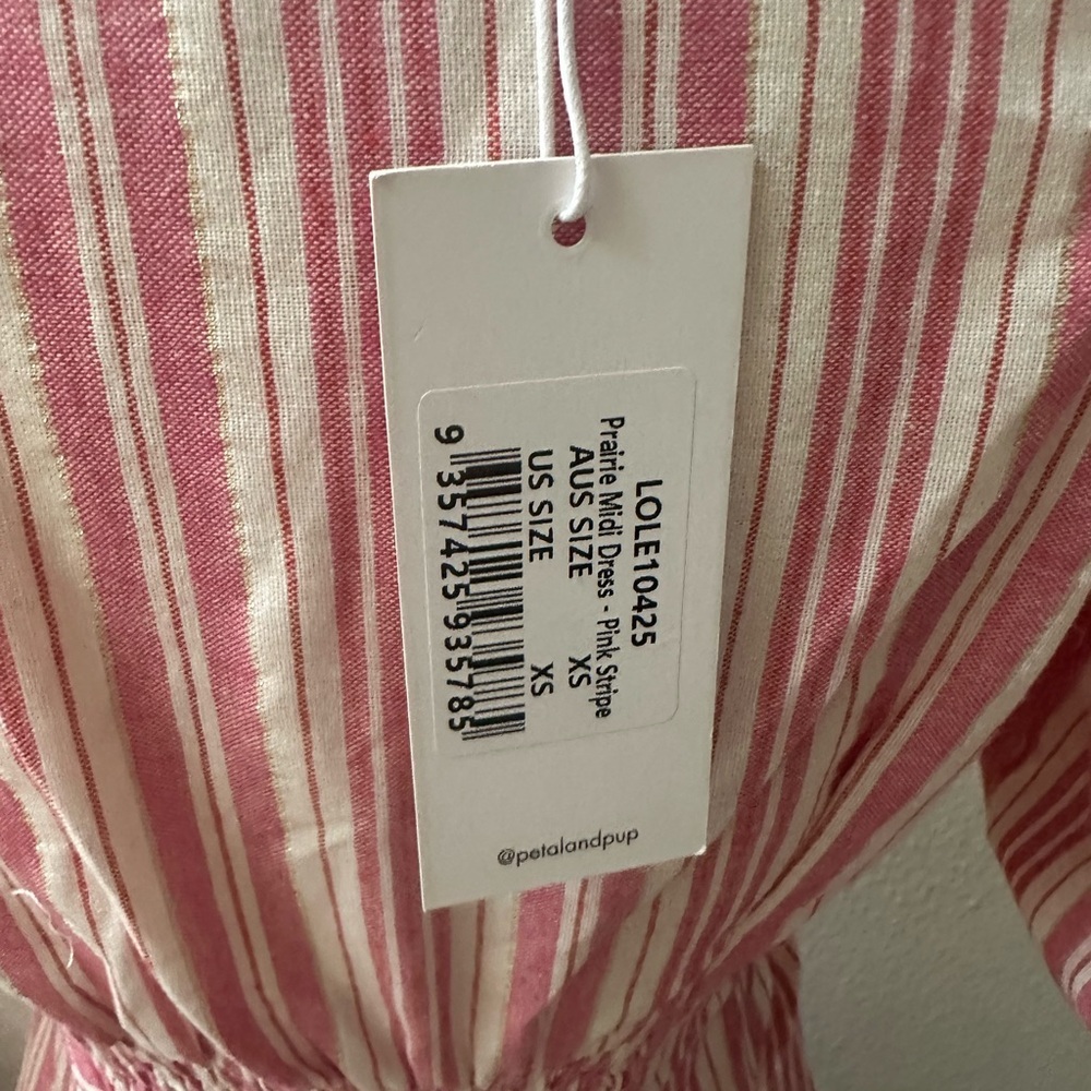 Petal & Pup Pink and White Striped Maxi Dress Sz Xs - Picture 5 of 5